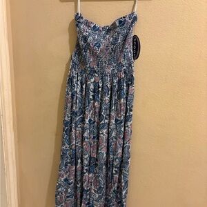 NWT Scoop Floral Strapless Tube Top Maxi Dress Size Medium